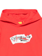 Felpa per bambino Off - White Kids rossa con stampa grafica - Rubino Kids