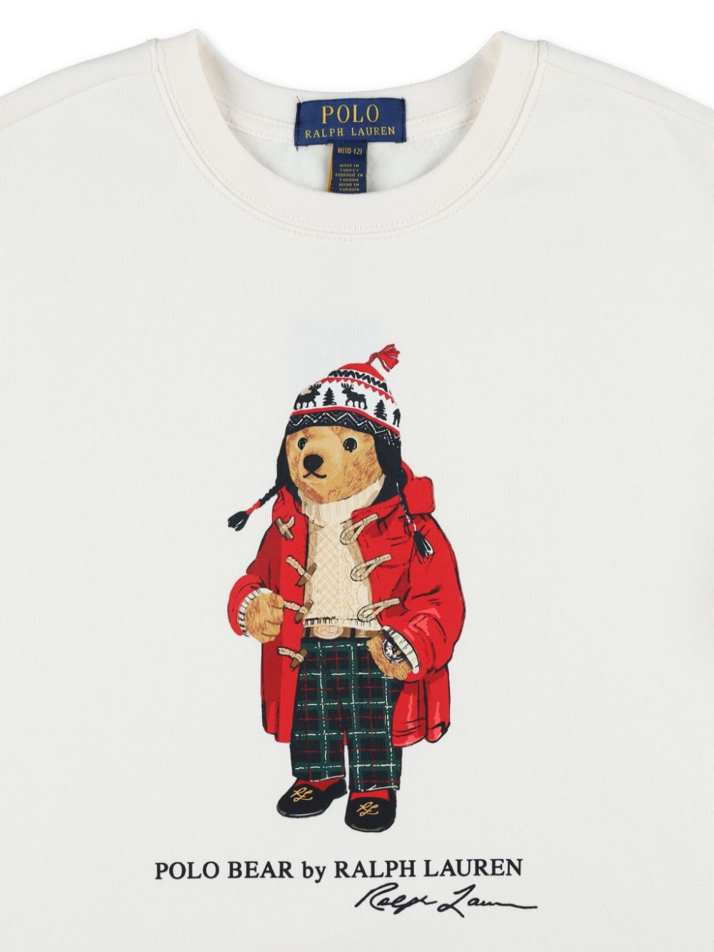 Felpa per bambino Ralph Lauren Kids bianco con motivo Polo Bear - Rubino Kids