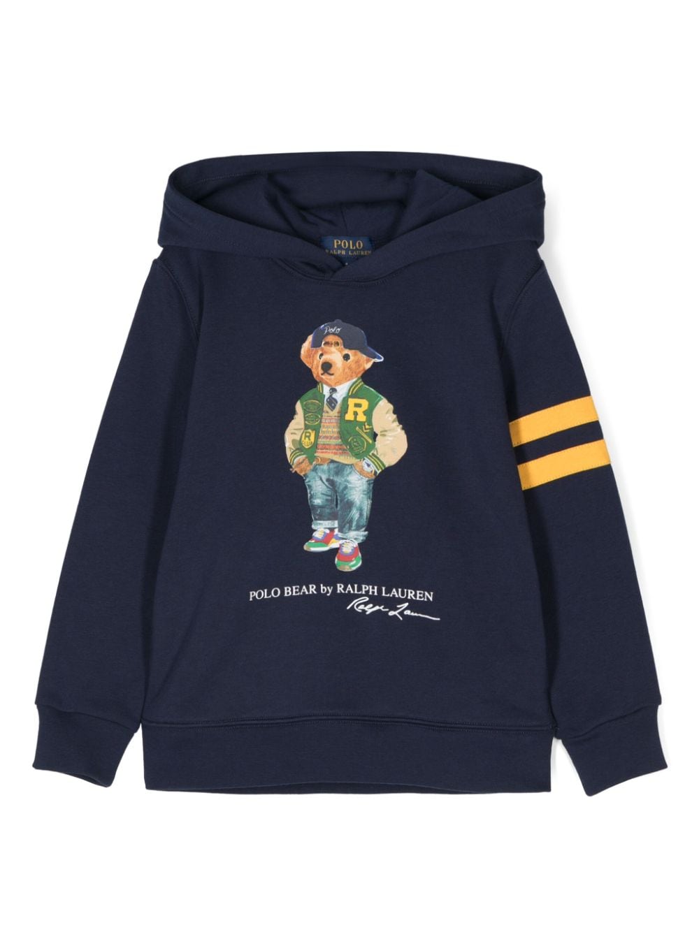 Felpa per bambino Ralph Lauren Kids blu con stampa Polo Bear - Rubino Kids