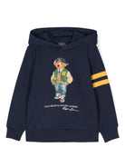 Felpa per bambino Ralph Lauren Kids blu con stampa Polo Bear - Rubino Kids