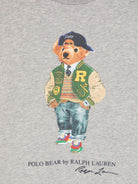 Felpa per bambino Ralph Lauren Kids grigio con stampa Polo Bear - Rubino Kids