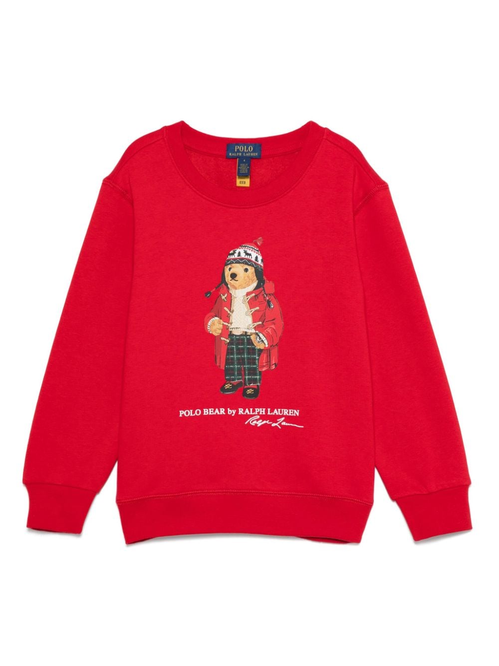 Felpa per bambino Ralph Lauren Kids rosso con motivo Polo Bear - Rubino Kids