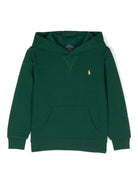 Felpa per bambino Ralph Lauren Kids verde con cappuccio in pile - Rubino Kids