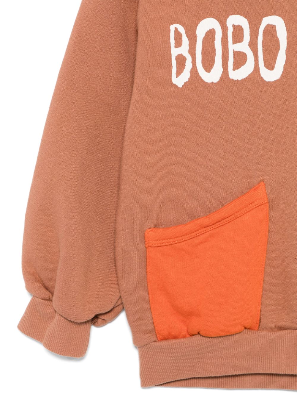 Felpa per bambino Shadow arancione con cappuccio e logo Bobo Choses - Rubino Kids