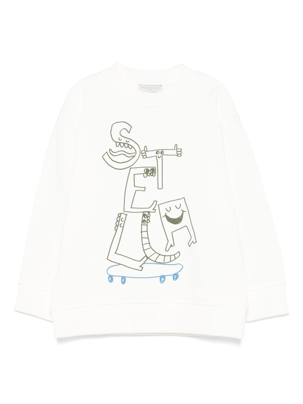 Felpa per bambino Stella McCartney Kids bianco con stampa logo - Rubino Kids