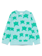 Felpa per bambino Stella McCartney Kids blu con stampa rana - Rubino Kids