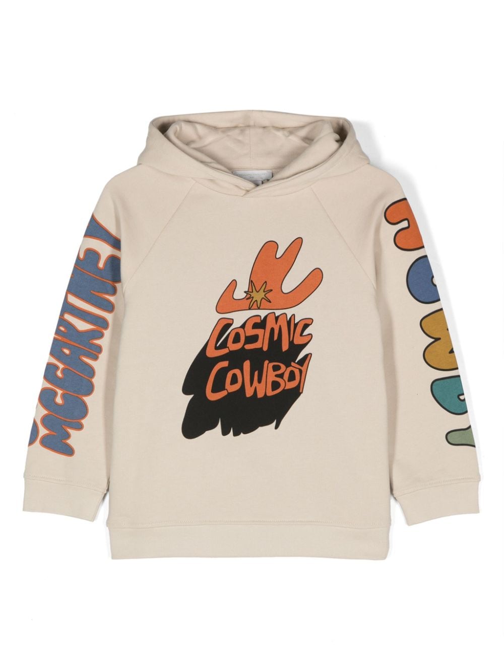 Felpa per bambino Stella McCartney Kids Cosmic Cowboy beige con cappuccio - Rubino Kids