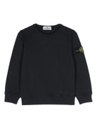 Felpa per bambino Stone Island Junior blu con applicazione Compass - Rubino Kids