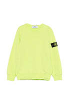 Felpa per bambino Stone Island Junior verde con toppa Compass - Rubino Kids
