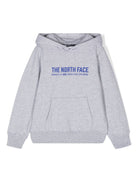 Felpa per bambino The North Face grigio con cappuccio con stampa logo - Rubino Kids