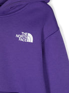 Felpa per bambino The North Face viola con cappuccio con stampa logo - Rubino Kids