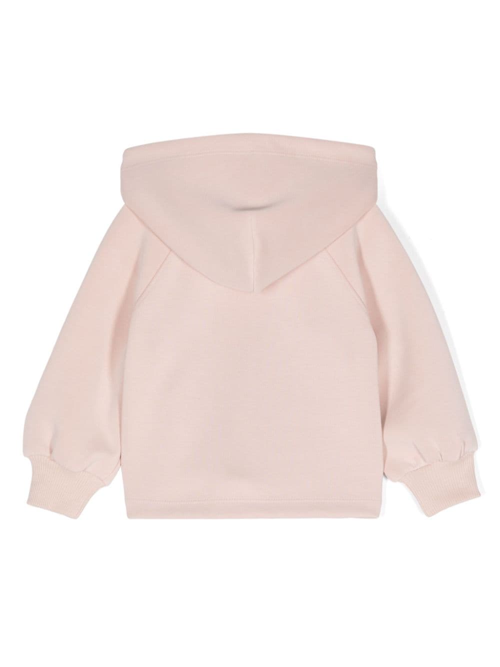 Felpa per neonata Emporio Armani Kids rosa con cappuccio e zip frontale - Rubino Kids