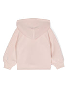 Felpa per neonata Emporio Armani Kids rosa con cappuccio e zip frontale - Rubino Kids