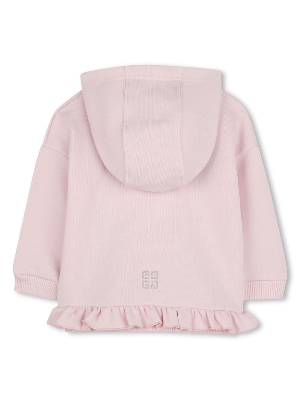 Felpa per neonata Givenchy Kids rosa con cappuccio con trama effetto lana - Rubino Kids