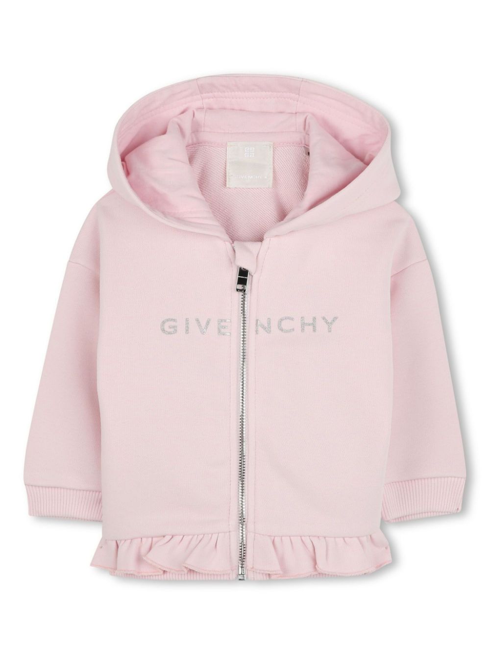 Felpa per neonata Givenchy Kids rosa con cappuccio con trama effetto lana - Rubino Kids