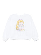 Felpa per neonata Monnalisa bianco con stampa Alice x Disney - Rubino Kids