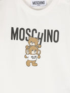 Felpa per neonata Moschino Kids bianco con stampa Teddy Bear - Rubino Kids