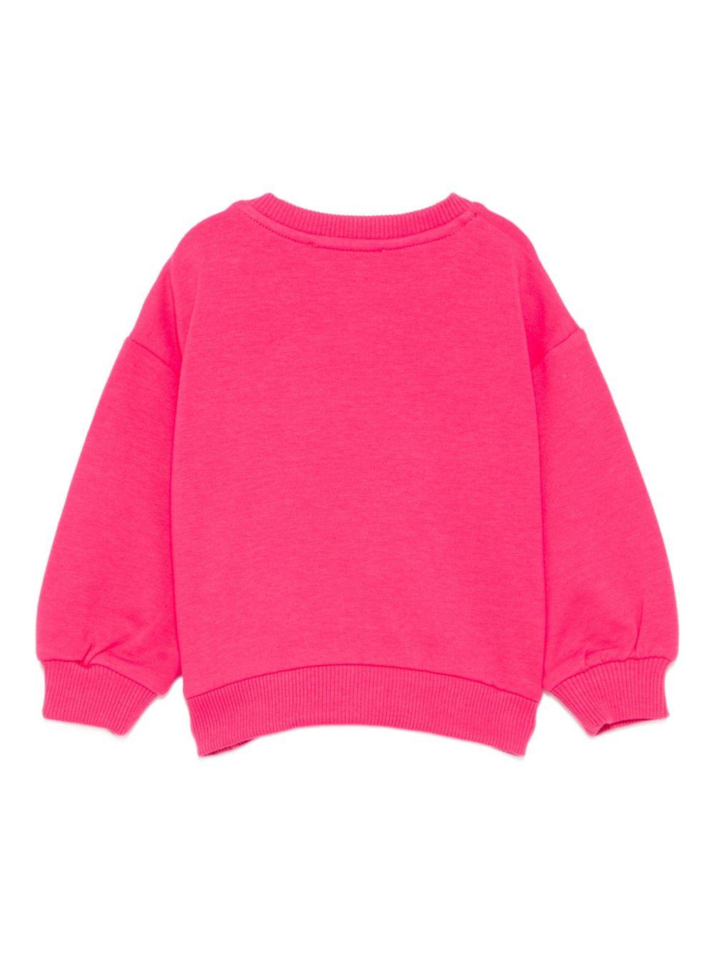 Felpa per neonata Moschino Kids fucsia con stampa orsetto - Rubino Kids