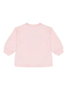 Felpa per neonata Moschino Kids rosa con stampa Teddy Bear - Rubino Kids