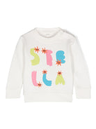 Felpa per neonata Stella McCartney Kids bianco con stampa logo - Rubino Kids