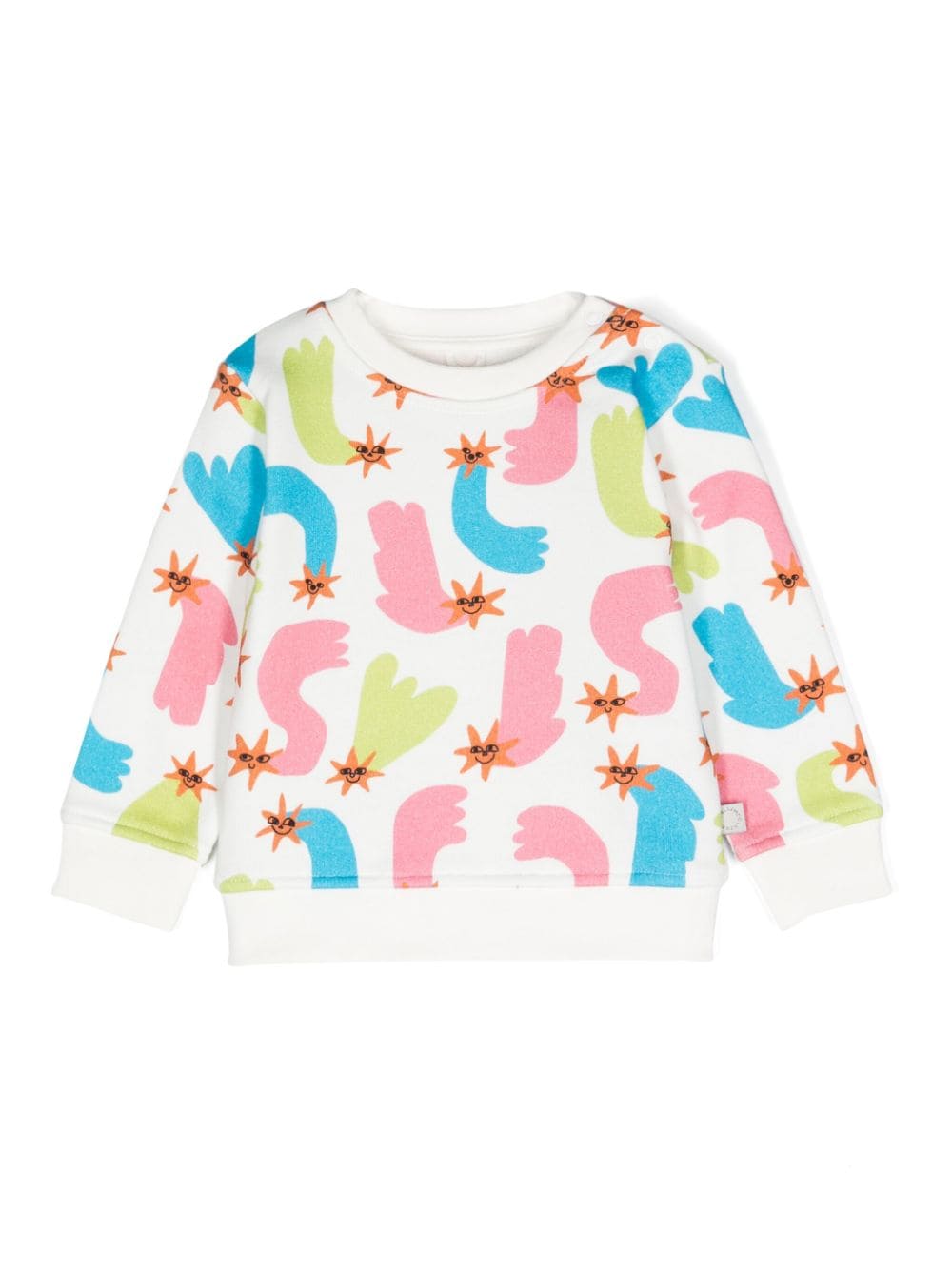 Felpa per neonata Stella McCartney Kids bianco con stampa logo - Rubino Kids