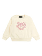 Felpa per neonata Versace Kids beige con stampa Medusa Crest - Rubino Kids
