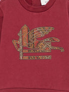 Felpa per neonati Etro Kids rossa con ricamo Pegaso e chiusura con bottoni - Rubino Kids