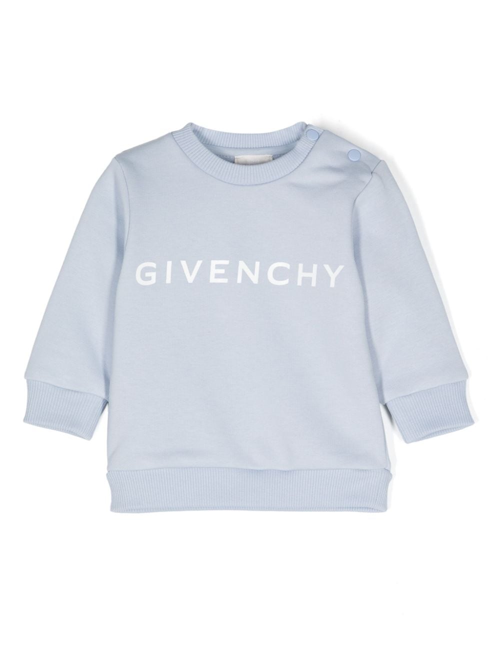 Felpa per neonati Givenchy Kids azzurro con stampa logo sul petto - Rubino Kids