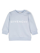 Felpa per neonati Givenchy Kids azzurro con stampa logo sul petto - Rubino Kids