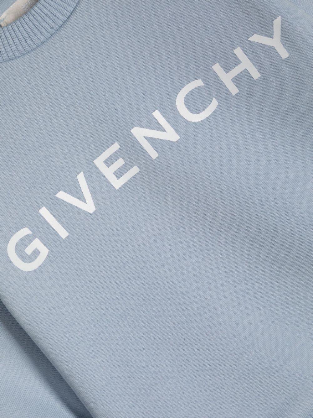 Felpa per neonati Givenchy Kids azzurro con stampa logo sul petto - Rubino Kids