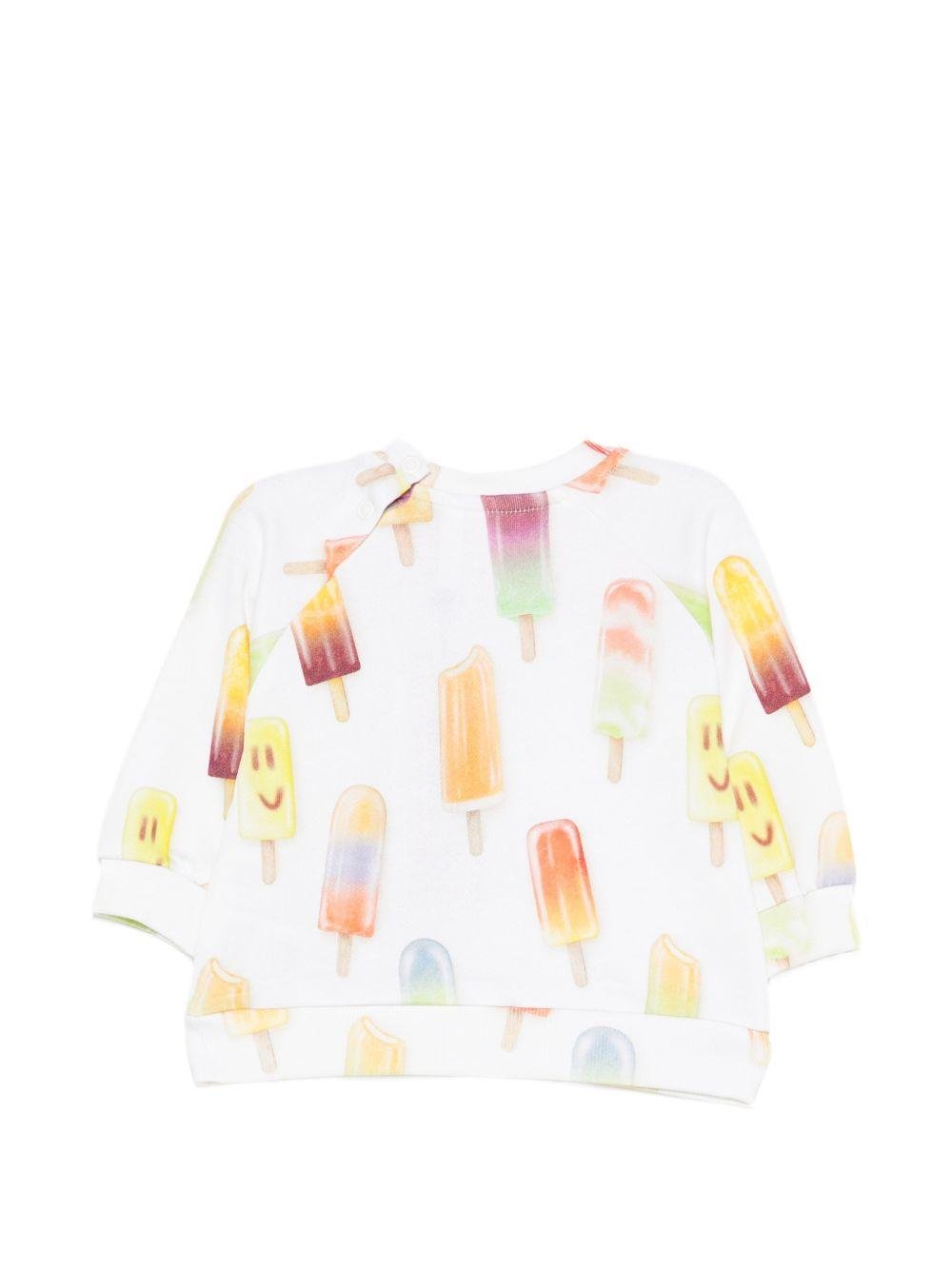 Felpa per neonati Molo bianca con motivo a dischi - Rubino Kids