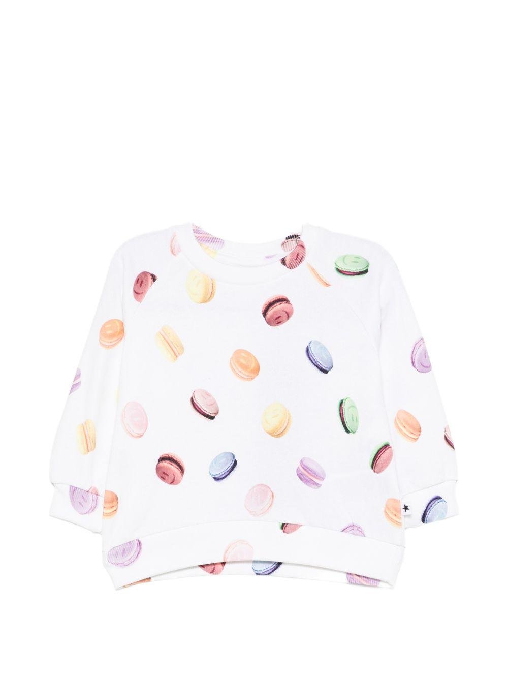 Felpa per neonati Molo bianca con stampa macaron - Rubino Kids