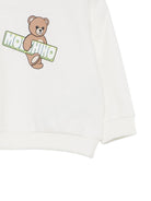 Felpa per neonati Moschino Kids bianca con stampa orsetto sul davanti - Rubino Kids