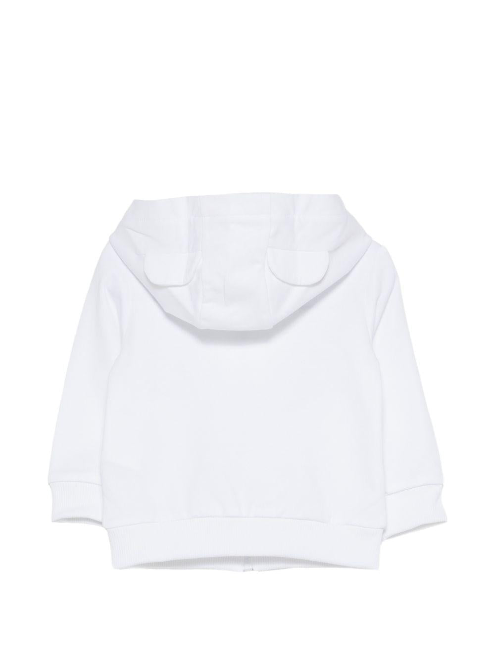 Felpa per neonati Moschino Kids bianca con stampa Teddy Bear - Rubino Kids