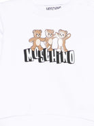 Felpa per neonati Moschino Kids bianca con stampa Teddy Bear sul davanti - Rubino Kids