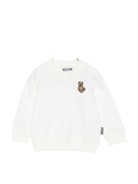 Felpa per neonati Moschino Kids bianco con logo Teddy Bear - Rubino Kids