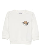 Felpa per neonati Moschino Kids bianco con logo Teddy Bear - Rubino Kids