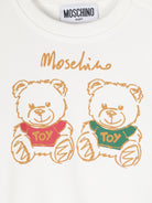 Felpa per neonati Moschino Kids bianco con stampa Teddy Bear - Rubino Kids