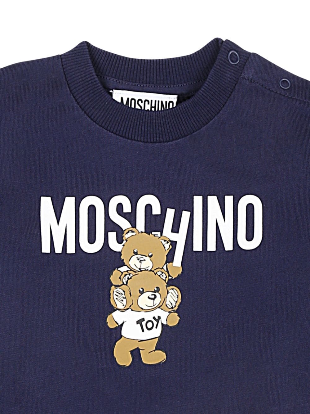 Felpa per neonati Moschino Kids blu con stampa Teddy Bear - Rubino Kids