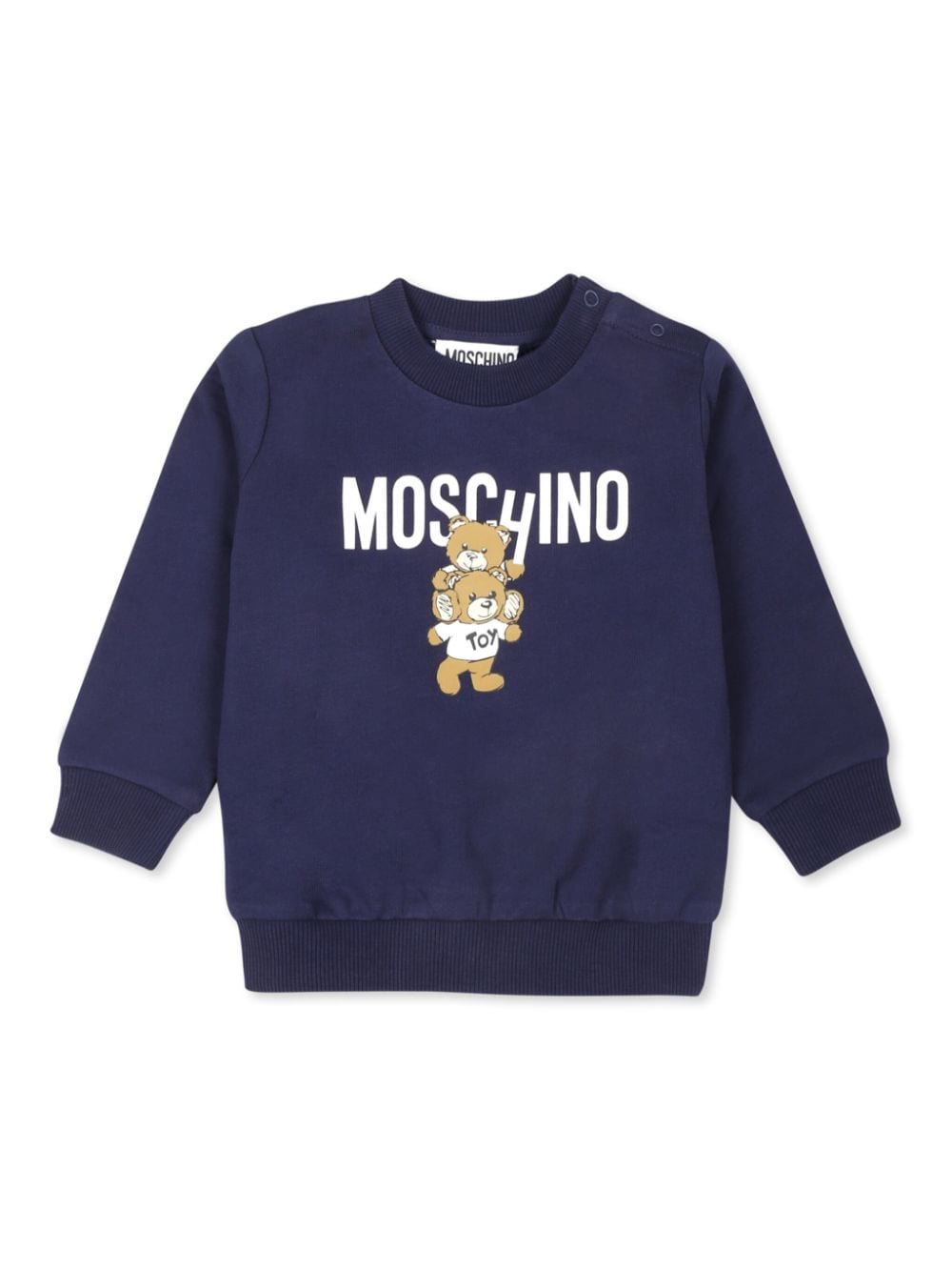 Felpa per neonati Moschino Kids blu con stampa Teddy Bear - Rubino Kids