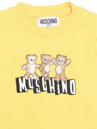 Felpa per neonati Moschino Kids gialla con stampa tre Teddy Bear - Rubino Kids
