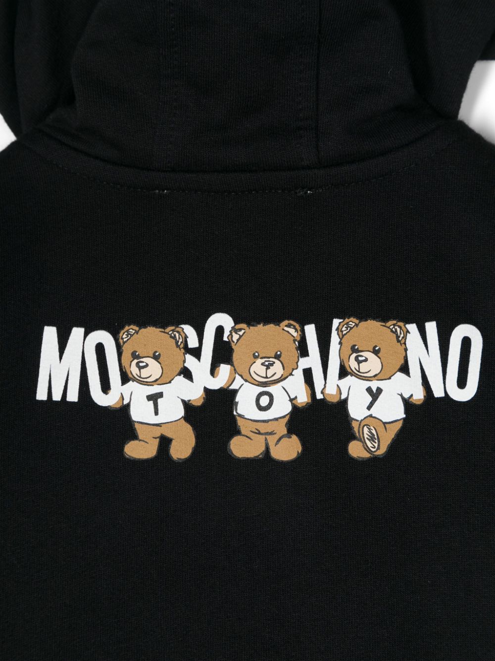 Felpa per neonati Moschino Kids nero con zip e cappuccio - Rubino Kids