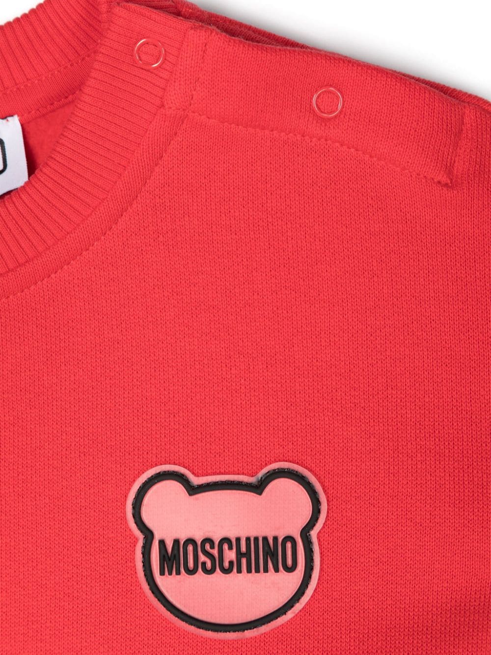 Felpa per neonati Moschino Kids rosso con applicazione logo sul petto - Rubino Kids