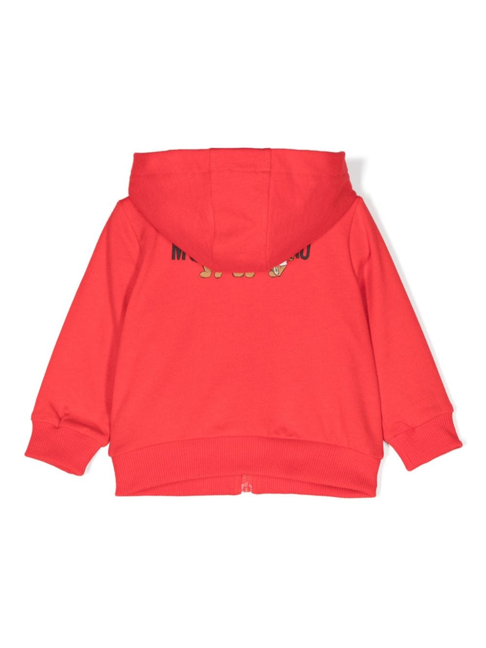 Felpa per neonati Moschino Kids rosso con zip e cappuccio - Rubino Kids