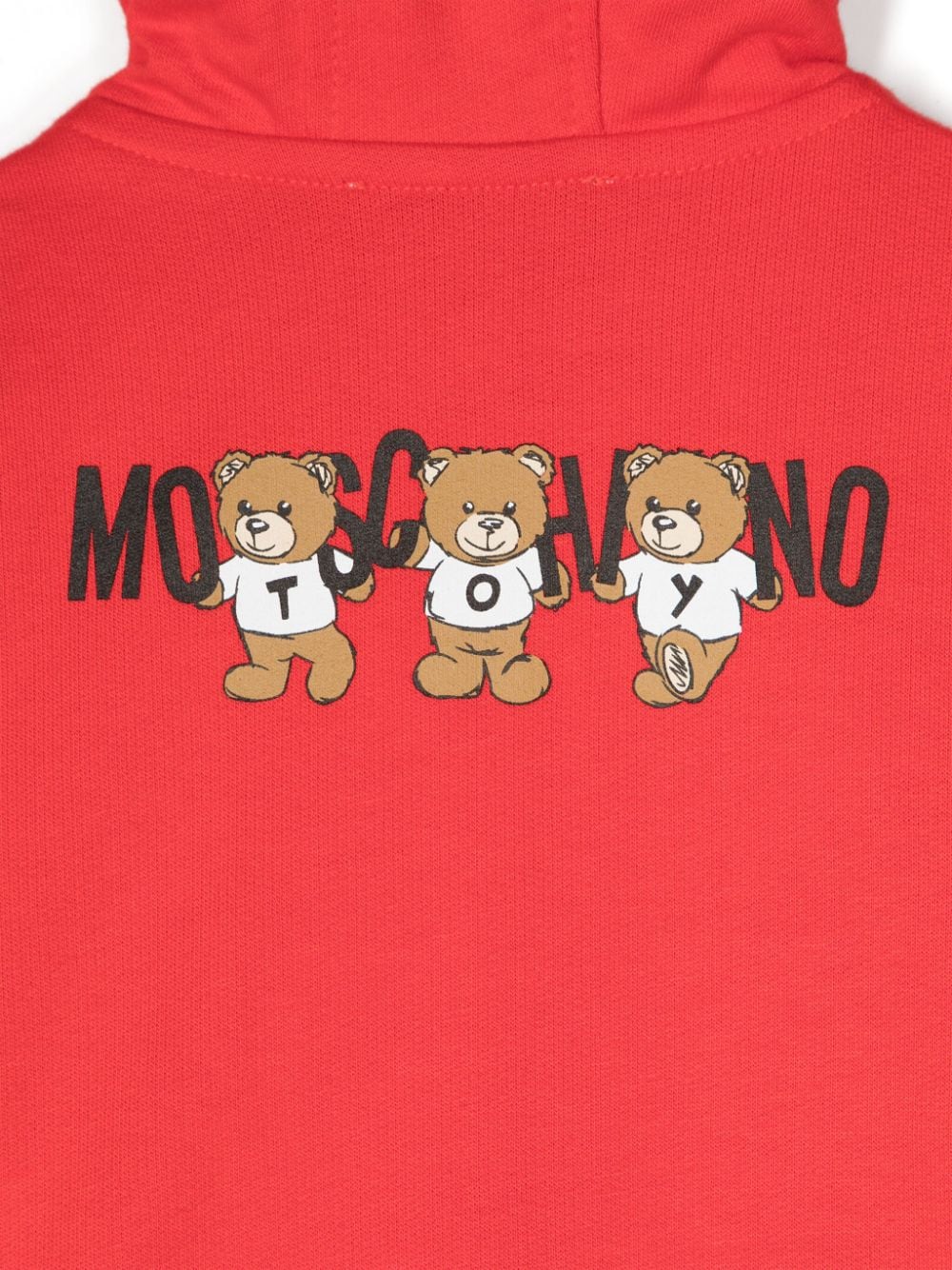 Felpa per neonati Moschino Kids rosso con zip e cappuccio - Rubino Kids