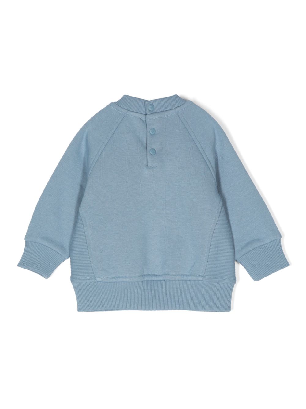 Felpa per neonato Emporio Armani Kids azzurro con ricamo logo frontale - Rubino Kids