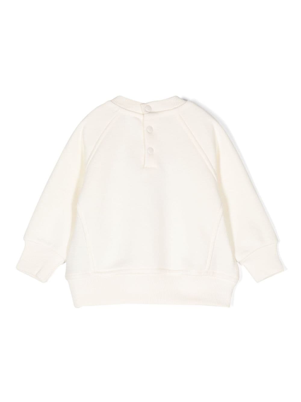 Felpa per neonato Emporio Armani Kids bianco con ricamo logo frontale - Rubino Kids