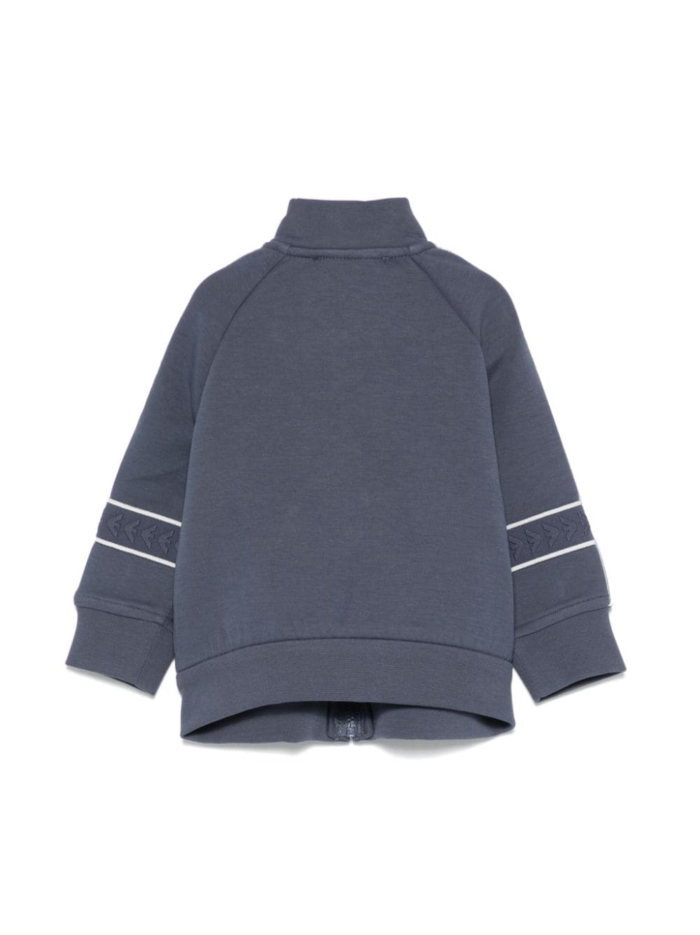 Felpa per neonato Emporio Armani Kids blu con zip e logo in rilievo - Rubino Kids