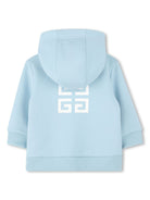 Felpa per neonato Givenchy Kids azzurro con cappuccio con stampa con logo - Rubino Kids