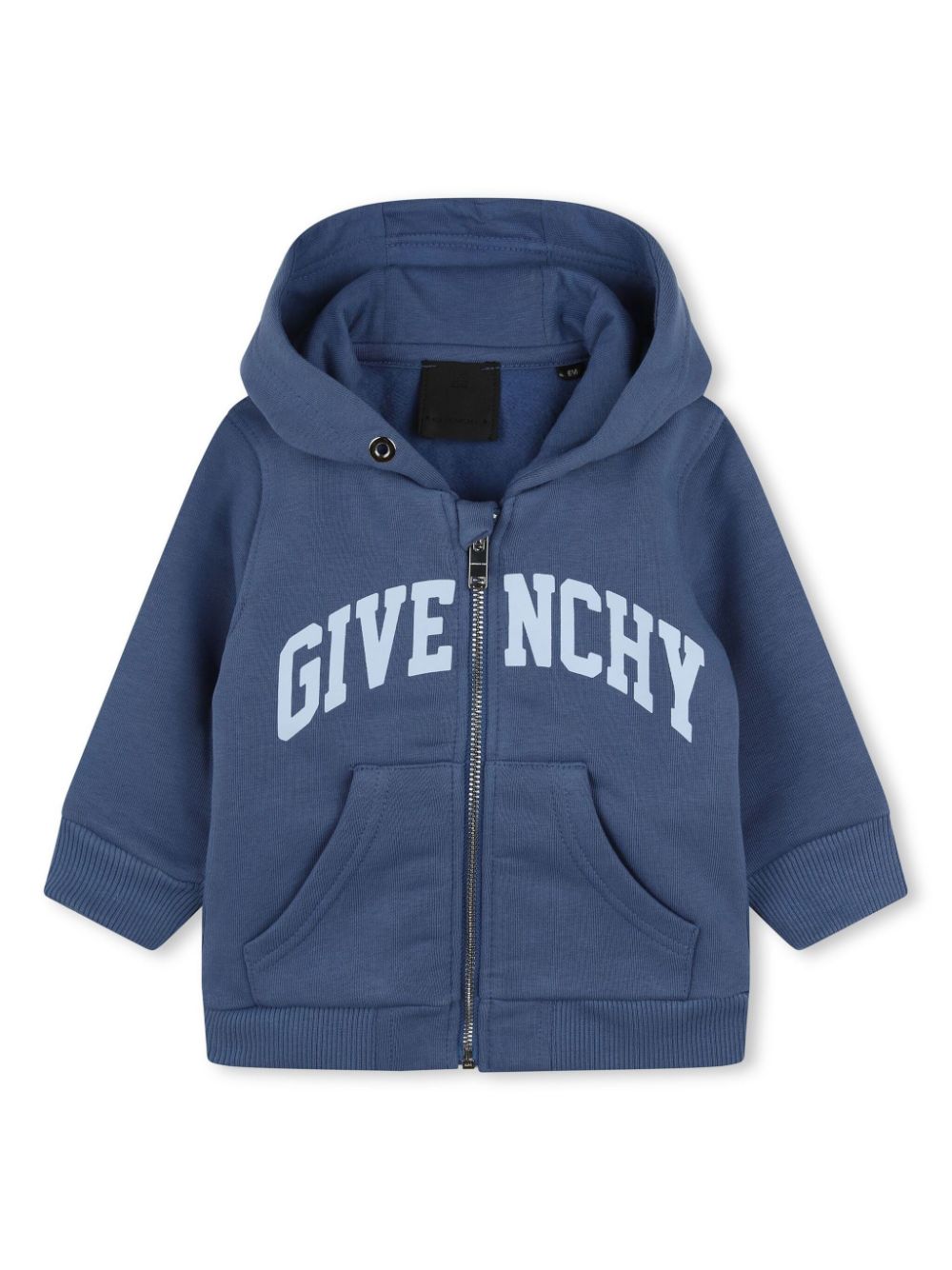 Felpa per neonato Givenchy Kids blu con cappuccio e logo sul davanti - Rubino Kids